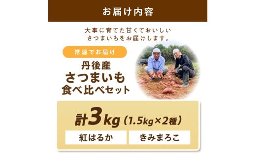【食べ比べ】紅白 きみまろこと紅はるかのさつまいもセット 3kg 2027年1月下旬～配送　紅はるか きみまろこ 食べ比べ 品種 お野菜 野菜 正規品 ふるさと納税 さつまいも ふるさと納税 紅はるか べにはるか 甘い