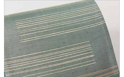 丹後の藤布　京袋帯「古代藤糸段文」　濃い青