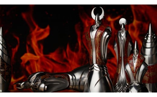 匠チェス（2-King 朱1体）殿（前面:龍、背面:鳳凰と松）