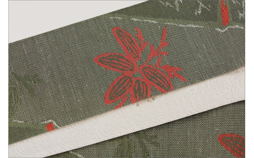 丹後帯　半幅帯「波にうさぎ（２匹入）」
