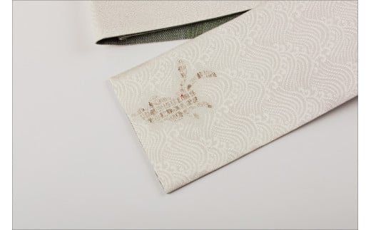 丹後帯　半幅帯「波にうさぎ（１匹入）」