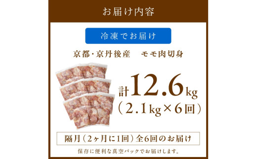 <定期便・隔月6回>京都・京丹後産　モモ肉切身（7パック入）