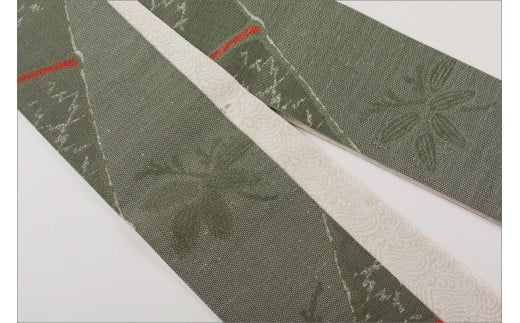 丹後帯　半幅帯「波にうさぎ（１匹入）」