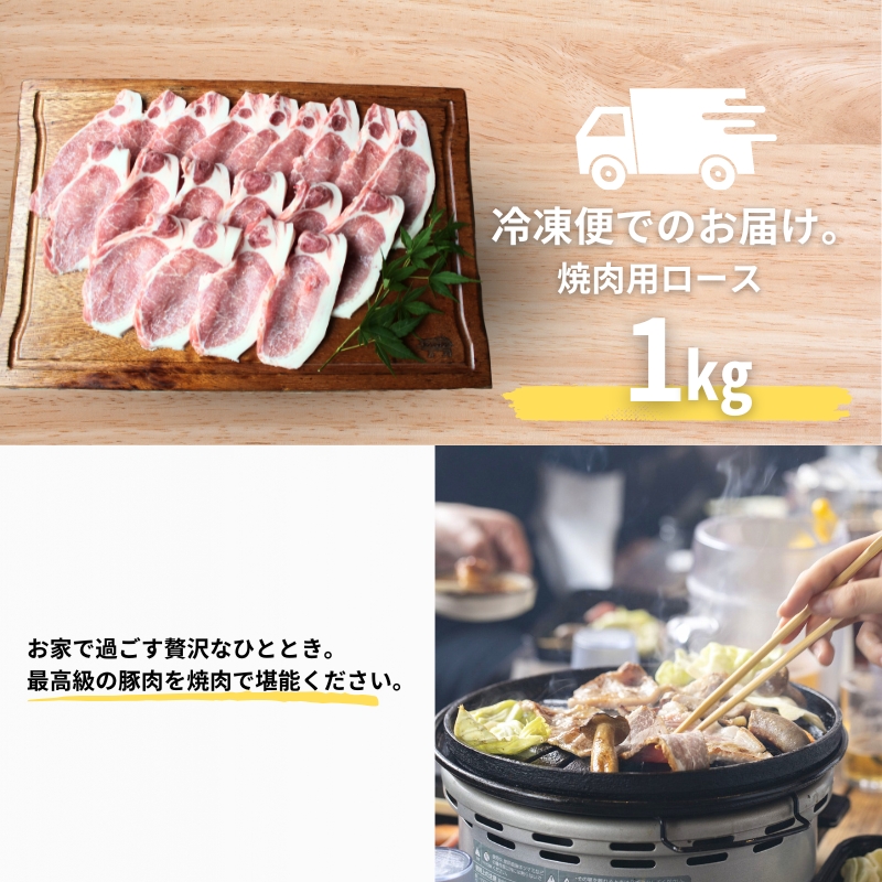 国産豚肉 焼肉用 ロース 1kg 京丹波高原豚