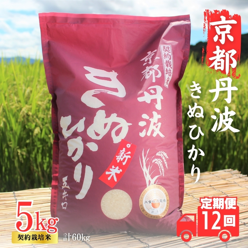 【12カ月定期便】令和6年産 新米 京都丹波産 きぬひかり 5kg 合計60kg