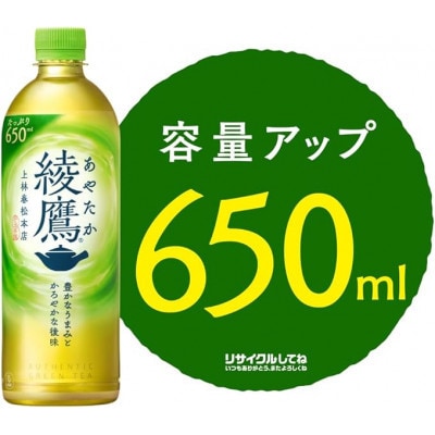 【毎月定期便】綾鷹650mlPET24本入り全3回【4075370】