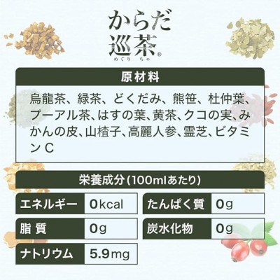 【毎月定期便】からだ巡茶　410mlPET×24本全3回【4075331】