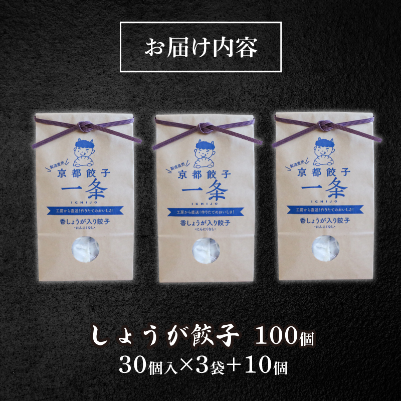 訳あり しょうが餃子 100個 冷凍 ぎょうざ ギョウザ ギョーザ しょうが 生姜 豚肉 便利 簡単調理 惣菜 絶品 おかず お子様 家族 こだわり餃子 餃子 人気餃子 簡易包装餃子 訳あり餃子 訳アリ 冷凍餃子 冷凍生餃子 京都 井手町 京都餃子一条【228】