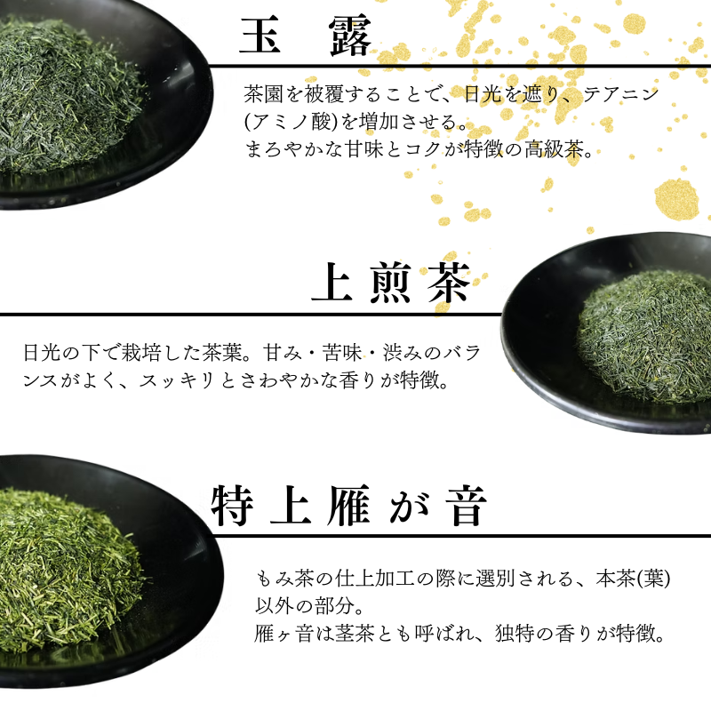 宇治茶 脇本常香園の特上緑茶セット(玉露 上煎茶 雁が音) 各200g 宇治茶 200g 3本 お茶 緑茶 日本茶 国産 飲料 高級 京都府 京都 井手町【012】