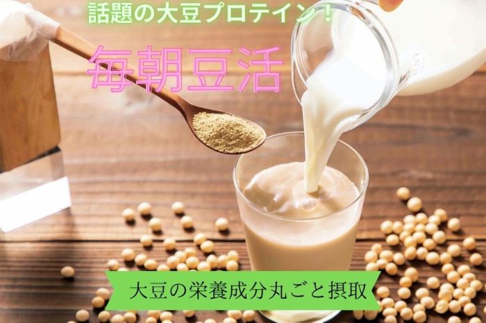 毎朝豆活300g（クリアボトル付）　〈豆 ドリンク 大豆パウダー たんぱく質 プロテイン 酵素 国産 大豆 飲料 健康 美容 栄養 パウダー 乳飲料 ボトル サポート 食物繊維 加工食品〉