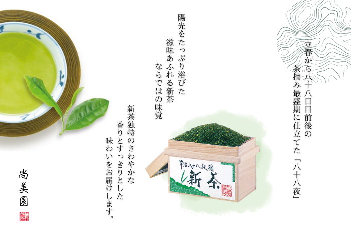 【2024年度　宇治新茶】桐茶箱入り八十八夜摘み新茶（250g×2袋）〈新茶 お茶 茶 緑茶 煎茶 茶葉 八十八夜 宇治茶 桐箱 飲料 日本茶 縁起物 加工食品〉