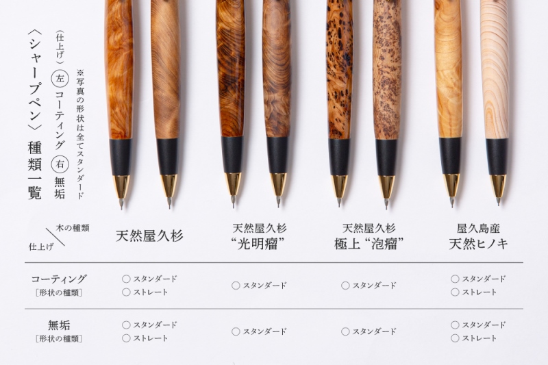 天然屋久杉【極上泡瘤】シャープペンシル(0.5mm)1本〈 文具 シャーペン 工芸品 文房具 ギフト 贈答 木軸 入学 高級 記念〉 ボールペン 