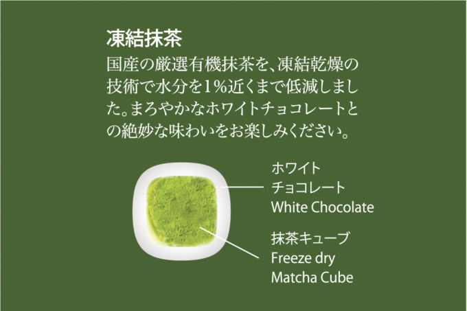 チョコ抹茶CUBE(10個入り×4箱)　〈有機 オーガニック 無農薬 抹茶スイーツ スイーツ お菓子 宇治抹茶 抹茶 ホワイトチョコレート 抹茶ラテ ギフト〉