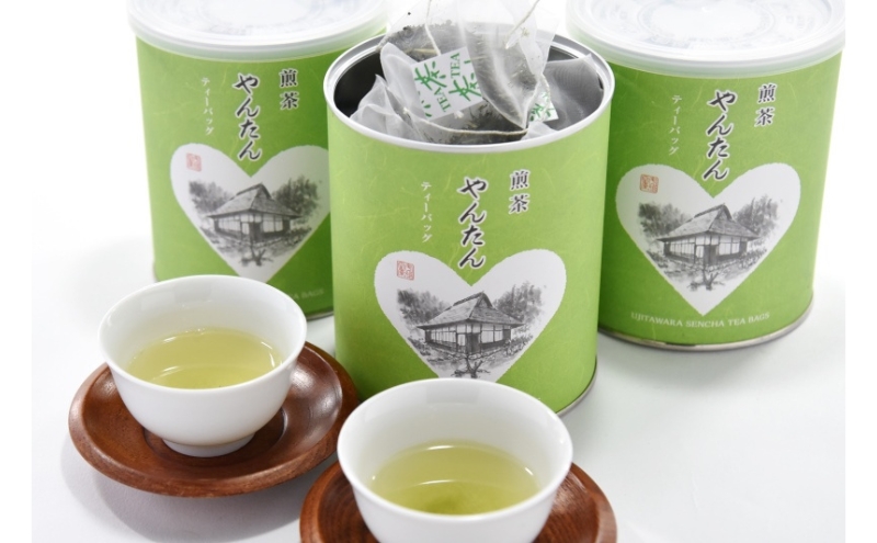 煎茶ティーバッグ　やんたん　25P×3缶〈煎茶 緑茶 お茶 茶 ティバッグ ティーパック 加工食品〉