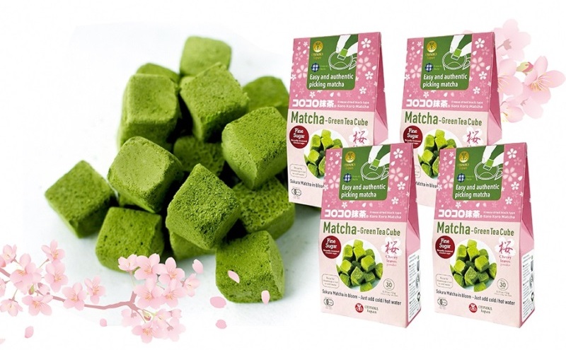 コロコロ抹茶キューブ　桜（微糖）（30個入り×4箱）〈 有機 オーガニック 無農薬 宇治抹茶 抹茶キューブ 凍結乾燥 抹茶 スイーツ 桜　桜フレーク お菓子 おかし 〉
