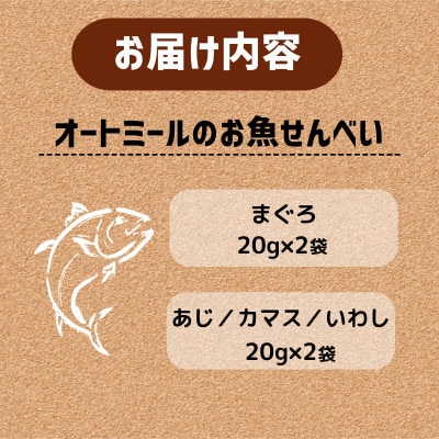 【ペット用】BariShBariSh　オートミールのお魚せんべい2種 80g (20g×各2袋)【1545341】