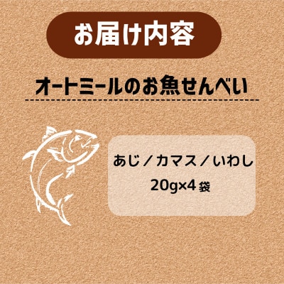 【ペット用】BariShBariShオートミールのお魚せんべい (鯵、カマス、鰯) (20g×4袋)【1593201】