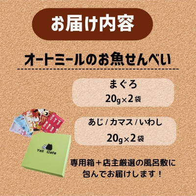 【ペット用】BariShBarihオートミールのお魚せんべい2種80g(20g×各2袋) 専用箱付き【1545345】