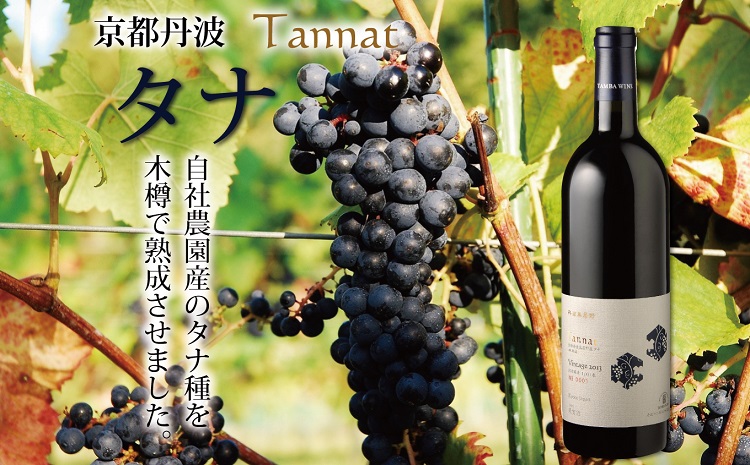 京都丹波の自社農園産タナを木樽で熟成した赤ワイン「京都丹波産タナ」【国産ぶどう使用 国産ワイン ワイン】