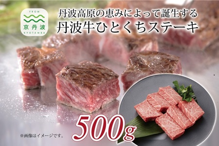 丹波高原の恵みによって誕生する丹波牛 ひとくちステーキ 500g ( 和牛 黒毛和牛 京都 丹波 丹波牛 牛肉 ステーキ 霜ふり 赤身 赤身肉 ) [032IZ002]