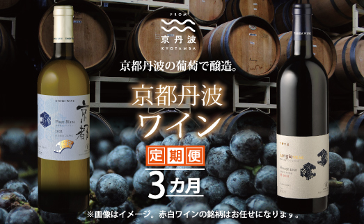 【定期便】丹波ワイン 3カ月 定期便  【 丹波ワイン 国産ぶどう使用 国産ワイン 京都 丹波 自社農園 白ワイン 赤ワイン ワイン 】 ※北海道・東北・沖縄・その他離島は配送不可