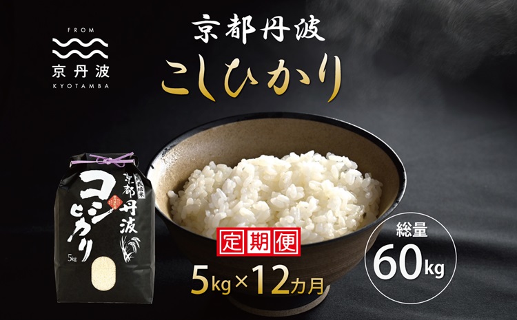 【12カ月定期便】京丹波こしひかり 5kg×12カ月連続 合計60kg 令和6年産 新米 京都 米 精米 コシヒカリ ※北海道・東北・沖縄・その他離島は配送不可 [120MB001R]