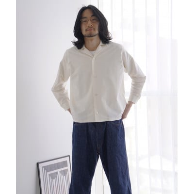 Kinudian パジャマシルクシャツ ホワイト フリーサイズ　ユニセックス　リラックスコーデ【1314936】