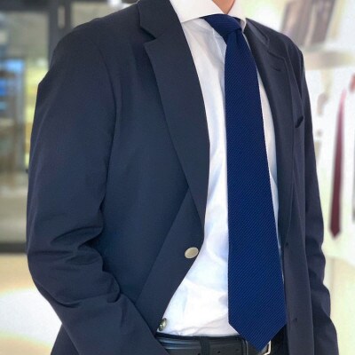 【手織りネクタイ】ネイビー フレスコタイ kuskafabric  京都・丹後のシルク織物【1080337】