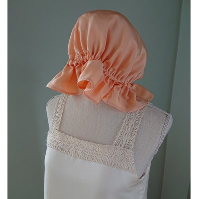 シルクナイトキャップ　薄オレンジ　丹後シルク100%でヘアケア　髪と肌にやさしい寝具【高島屋選定品】【1645213】