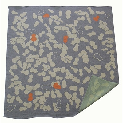 正絹縮緬友禅風呂敷 瓢箪(グレー)【1104286】