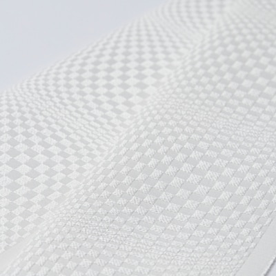 ワタマサ　三重織 正絹白半衿(市松ぼかし)シルク100%日本製和装小物　丹後ちりめん織元より【1606059】