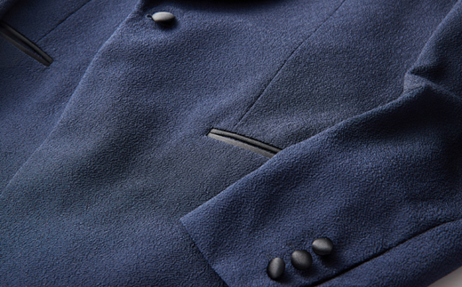 丹後ちりめん タキシード ネイビー 京都の伝統織物を使ったあなただけのオーダーメイド一点もの【1604899】