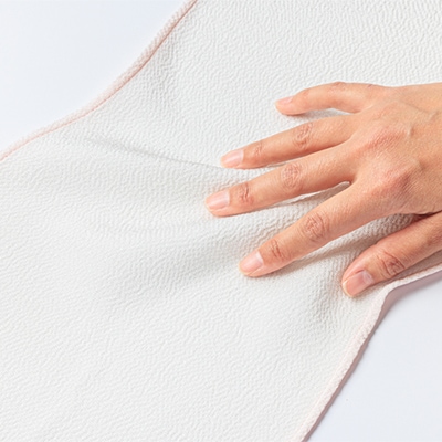 丹後ちりめん「ちりめん美人」シルクボディタオル ピンク　肌に優しいシルク100%　京都与謝野町より【1605752】