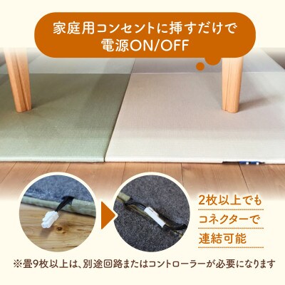 暖房薄畳 心温 1枚【清流11 銀鼠色】 年中使える和のホットカーペット【1557551】