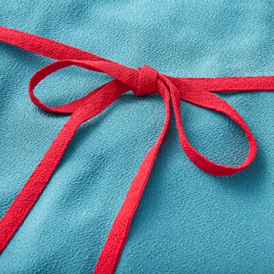 京都の伝統織物を使った丹後ちりめんエプロン(グリーン×赤)　プレゼント・ギフトにも　京都与謝野町より【1604675】