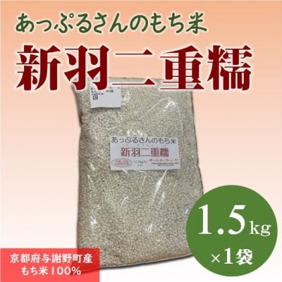 【京都府固有種・希少もち米】 新羽二重糯1.5kg 　冷めてもやわらかい、最高級のもち米　農家直送【1712850】
