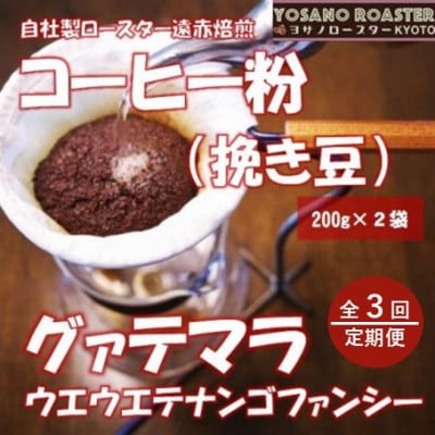 【毎月定期便】コーヒー粉(挽き豆)グァテマラ ウエウエテナンゴファンシー 200g×2袋全3回【配送不可地域：離島】【4084571】
