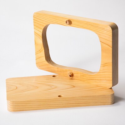 天然ヒノキ使用　立体フォトフレーム　縦15cm×横11cm×奥行3.7cm【1550246】