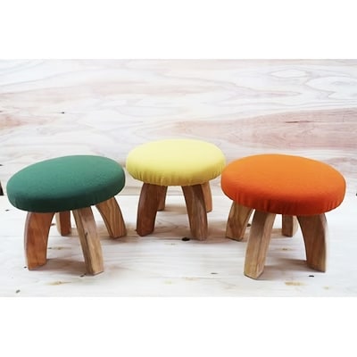 森のきのこ椅子1脚　職人が1つひとつ手作りした温かみのあるイスです【1128789】