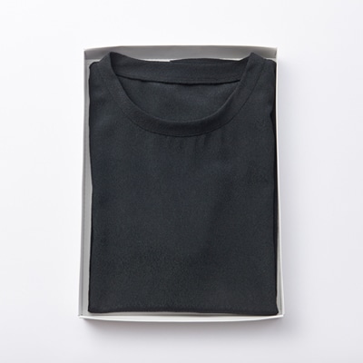 京都の伝統織物を使った丹後ちりめんTシャツ ブラック【1604755】