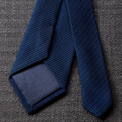 【手織りネクタイ】ネイビー フレスコタイ kuskafabric  京都・丹後のシルク織物【1080337】