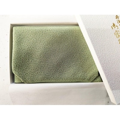 正絹ちりめん台付ふくさ (若草)　シルク100%　冠婚葬祭に便利な日本製袱紗　結婚式、法事・葬式に【1150242】