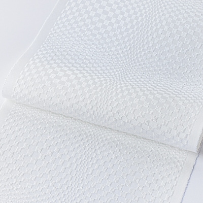 ワタマサ　三重織 正絹白半衿(市松ぼかし)シルク100%日本製和装小物　丹後ちりめん織元より【1606059】