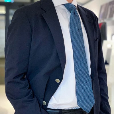 【手織りネクタイ】サックスブルー フレスコタイ kuskafabric  京都・丹後のシルク織物【1080335】