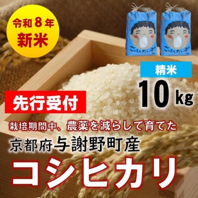 【先行受付】令和8年新米　京都丹後産コシヒカリ　精米10kg　栽培期間中、農薬を減らして育てたお米【1717373】