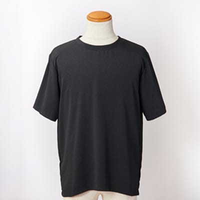 京都の伝統織物を使った丹後ちりめんTシャツ ブラック【1604755】