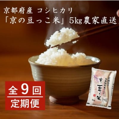 【毎月定期便】京都府産「京の豆っこ米」 精米5kg　おいしい丹後のコシヒカリ全9回【4088000】