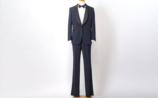 丹後ちりめん タキシード ネイビー 京都の伝統織物を使ったあなただけのオーダーメイド一点もの【1604899】