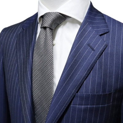 【手織りネクタイ】ホワイトグレー フレスコタイ kuskafabric  京都・丹後のシルク織物【1080340】