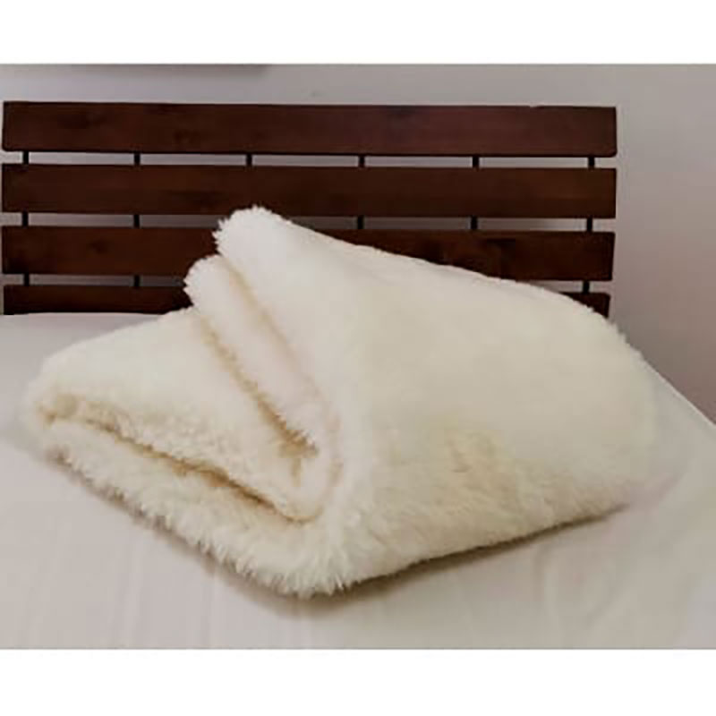 敷きパッド 毛布 ダブル 140×205cm アイボリー 洗える ふわふわ ウール ファー 敷き毛布 敷毛布 ベッドパッド ベッド ウール100% 日本製 寝具 大阪 大阪府 岸和田市